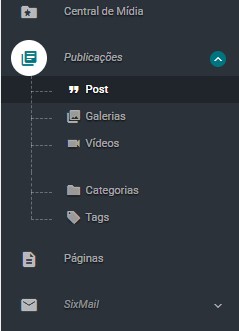 Botão do menu para publicações