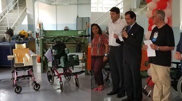 Cônsul geral do Japão e autoridades participam de inauguração de oficina de cadeiras de rodas; veja fotos